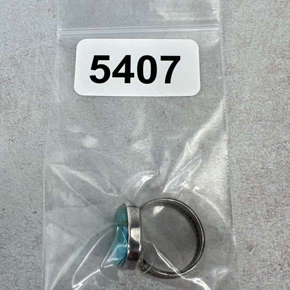 Native American Turquoise Ring Light Blue Vintage‎ Handmade Gold Braided Custom - Picture 6 of 6